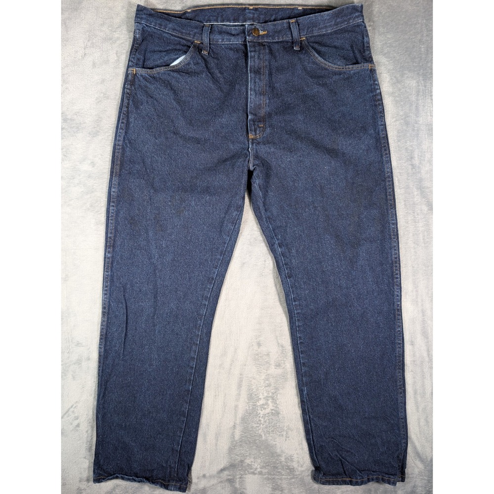 Wrangler Rustler Jeans Mens 38x30 Dark Wash Regular Fit Straight Leg Denim